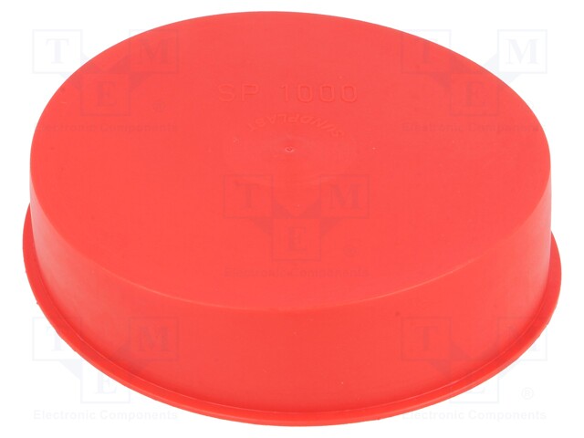 Plugs; Body: red; Out.diam: 102mm; H: 22.8mm; Mat: LDPE; Shape: round