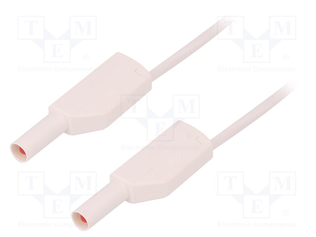 Test lead; PVC; 2m; white; 16A; 1kV; Cond.cross sec: 0.75mm2