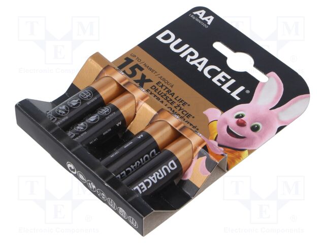 Battery: alkaline; 1.5V; AA; non-rechargeable; 4pcs; Optimum