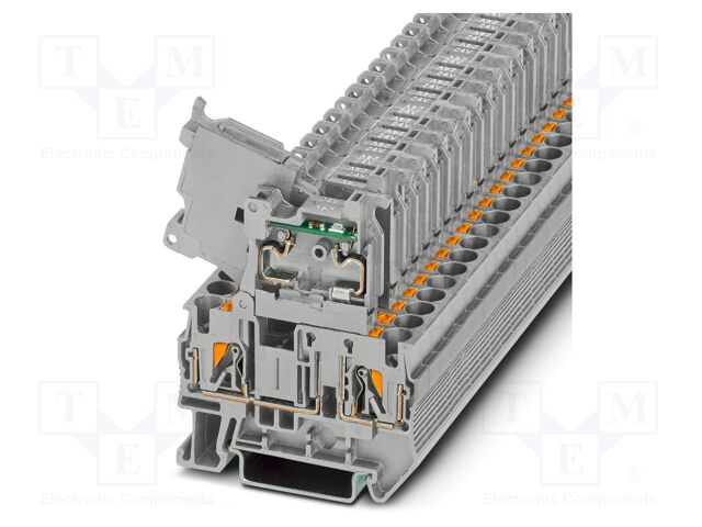 Splice terminal: rail; 6.3A; 24V; push-in; PA; L: 57.3mm; 0.2÷6mm2