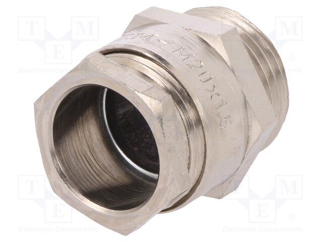 Cable gland; M20; IP54; Mat: brass; Body plating: nickel