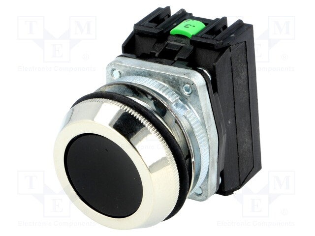 Switch: push-button; Stabl.pos: 1; NC + NO; 30mm; black; IP56; Pos: 2