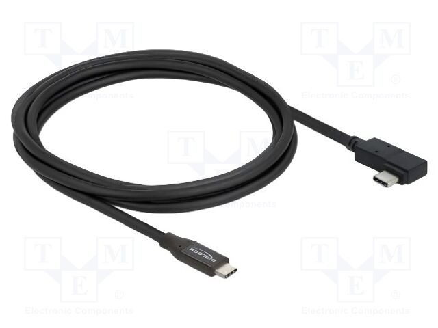 Cable; bidirectional,USB 3.2; gold-plated; 2m; black; 30AWG; 240W