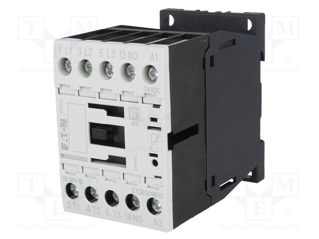 Contactor: 3-pole; NO x3; Auxiliary contacts: NO; 24VDC; 9A; DILM9