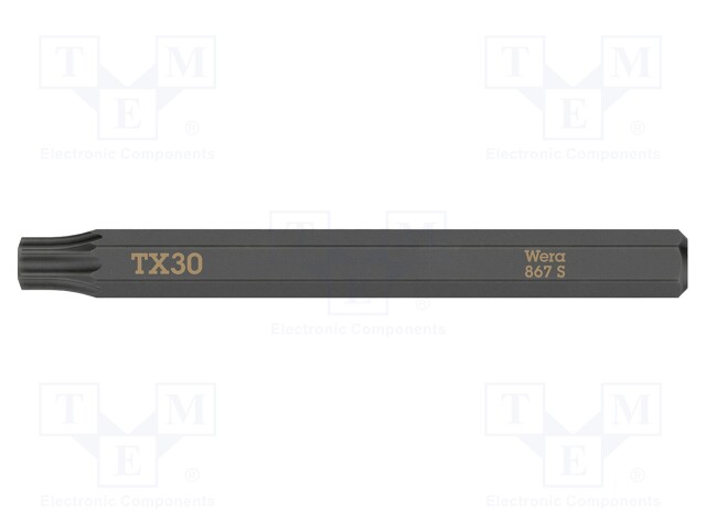 Screwdriver bit; Torx®; TX30; Overall len: 70mm; Mounting: 1/4"