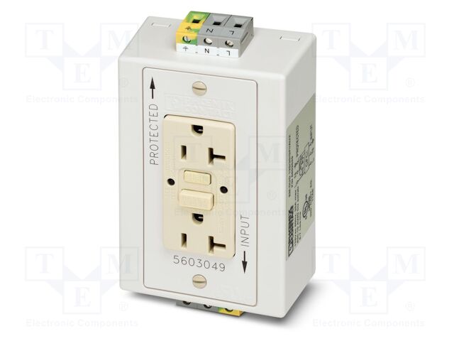 Connector: AC supply; socket; female; 20A; PIN: 3; screw terminal