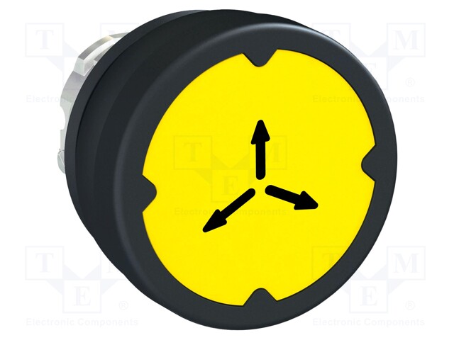 Switch: push-button; Stabl.pos: 1; 22mm; yellow; Illumin: none; IP66