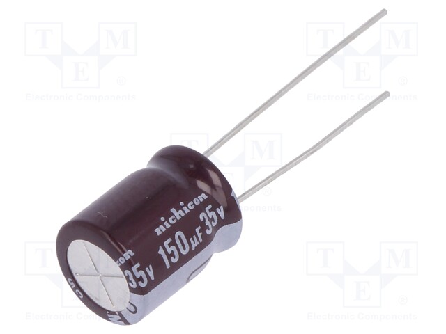 Capacitor: electrolytic; low impedance; THT; 150uF; 35VDC; ±20%