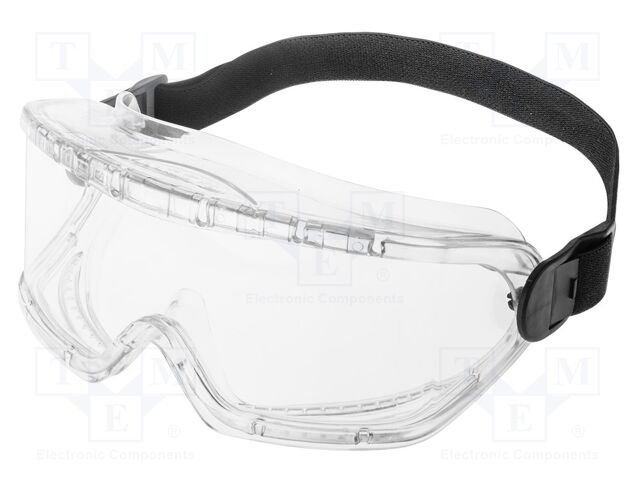 Safety goggles; Lens: transparent; polycarbonate