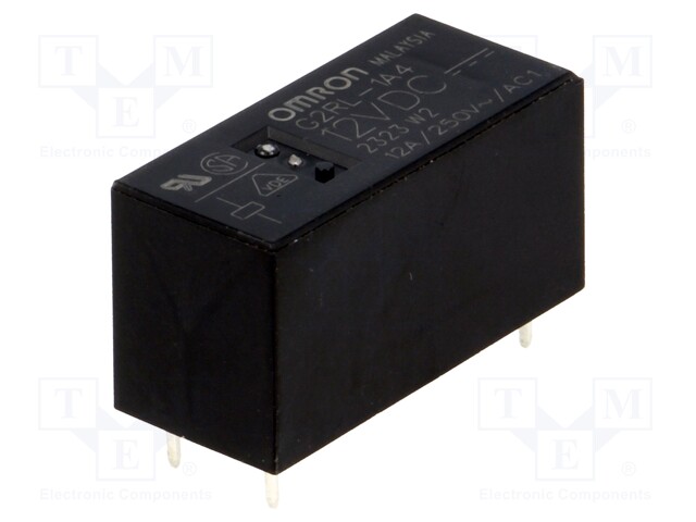 Relay: electromagnetic; SPST-NO; Ucoil: 12VDC; 12A/250VAC