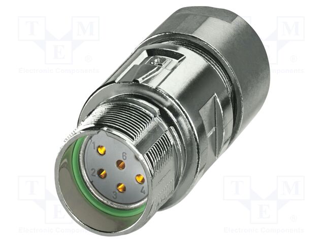 Connector: M23; plug; PIN: 6; soldering; straight; M23 PRO; 20A; 300V