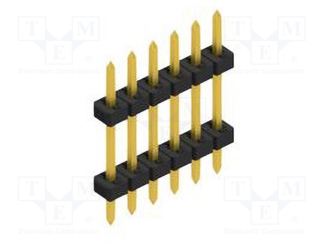Connector: pin strips; pin header; male; PIN: 6; 2mm; THT; 1x6; 100V