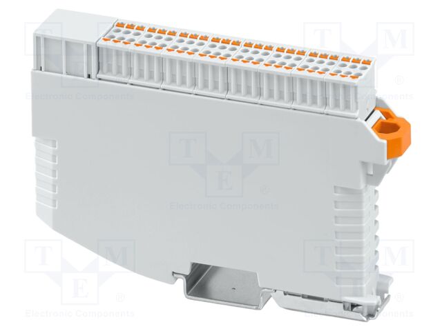 Enclosure: for DIN rail mounting; Y: 124mm; X: 18.9mm; Z: 76.5mm