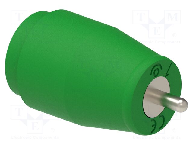 Connector: 4mm banana; socket; 25A; green; nickel plated; 26mm