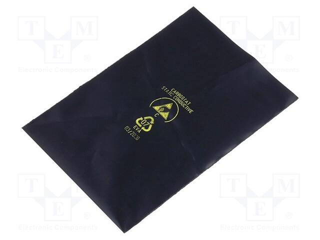 Protection bag; ESD; L: 150mm; W: 100mm; D: 0.08mm; black; 10÷100kΩ