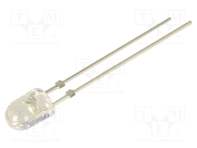 LED; white warm; oval; 5.1x4.3mm; 36000mcd; Front: convex; 3.1VDC
