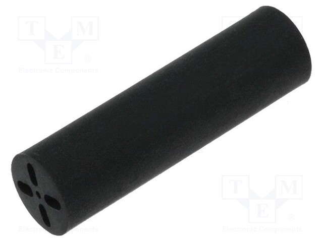 Spacer sleeve; LED; Øout: 6.5mm; ØLED: 5mm; L: 23.5mm; black; UL94V-0