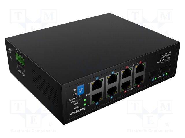 Switch Ethernet; PnP,LED status indicator,PoE (PoE); black