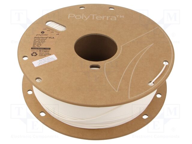 Filament: PLA; 1.75mm; cotton white; 190÷230°C; 1kg; PolyTerra™