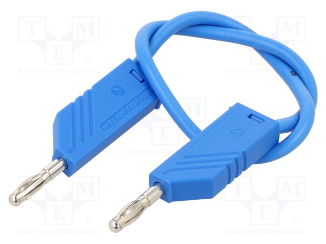 Test lead; 60VDC; 30VAC; 32A; Len: 250mm; blue; Material: brass