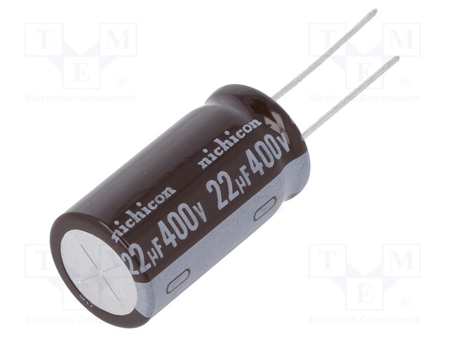 Capacitor: electrolytic; low impedance; THT; 22uF; 400VDC; ±20%
