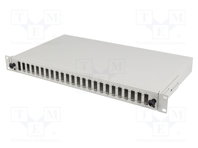 Fiber patch panel; grey; Number of ports: 24; rack 19"; Height: 1U