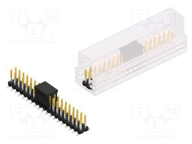 Connector: pin strips; pin header; male; PIN: 38; 2.54mm; SMT; 2x19