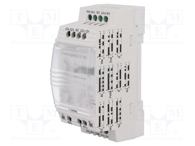 Timer; 0,1s÷10days; 4PDT; 250VAC/6A; 230VAC; DIN; -20÷55°C; PIN: 15