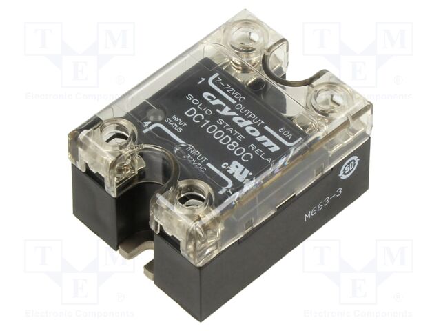 Relay: solid state; Ucntrl: 4÷32VDC; 80A; 1÷100VDC; Series: DC100