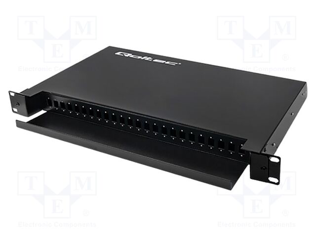 Fiber patch panel; black; Number of ports: 24; rack 19"; RACK
