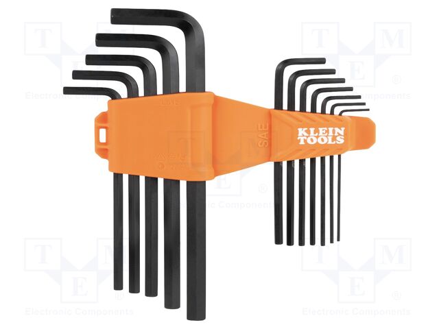 Wrench: hex key-set; inch; Chrom-vanadium steel; long; 12pcs.