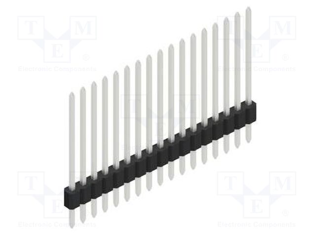 Connector: pin strips; pin header; male; PIN: 17; 1.27mm; THT; 1x17