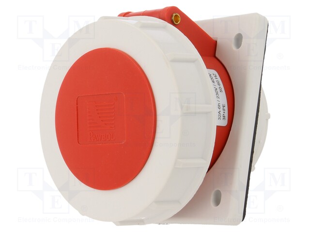 Connector: AC supply 3-phase; socket; female; 32A; 400VAC; IP67