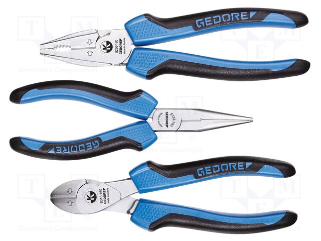 Kit: pliers; two-component handle; 3pcs.
