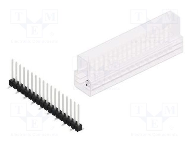 Connector: pin strips; pin header; male; PIN: 18; 2.54mm; SMT; 1x18