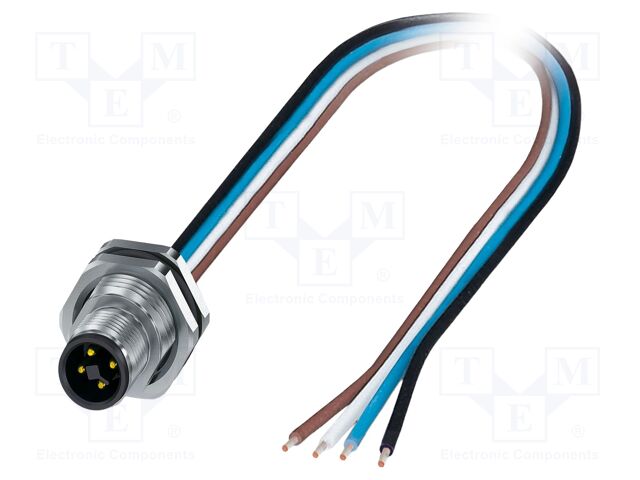 Connector: M12; socket; PIN: 4; male; 63V; straight; IP65; cables