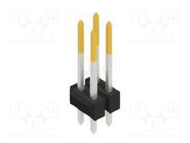 Connector: pin strips; pin header; male; PIN: 4; 2.54mm; THT; 2x2