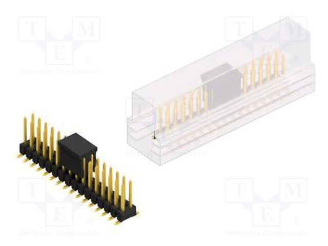 Connector: pin strips; pin header; male; PIN: 32; 2.54mm; SMT; 2x16