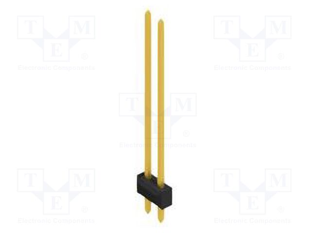 Connector: pin strips; pin header; male; PIN: 2; 2.54mm; THT; 2x1