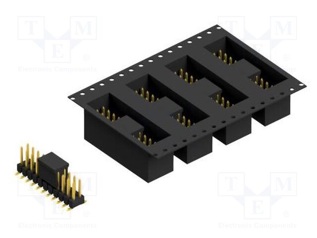 Connector: pin strips; pin header; male; PIN: 22; 2.54mm; SMT; 2x11