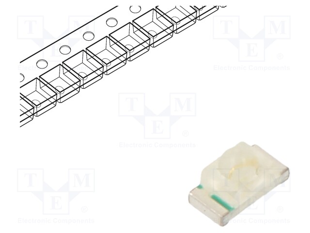 LED; SMD; 0603; green; 1000÷2000mcd; 1.6x0.8x0.95mm; 35°; 2.6÷3.6V