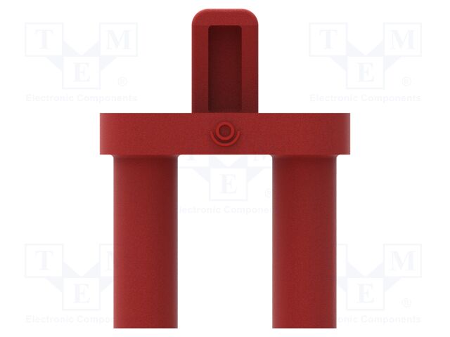 Adapter; banana 4mm socket,banana 4mm plug x2; 36A; 1kV; red