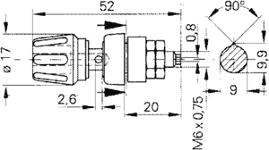 Connector: 4mm banana; socket; 63A; 60VDC; Cutout: Ø9mm; brown; 2mΩ