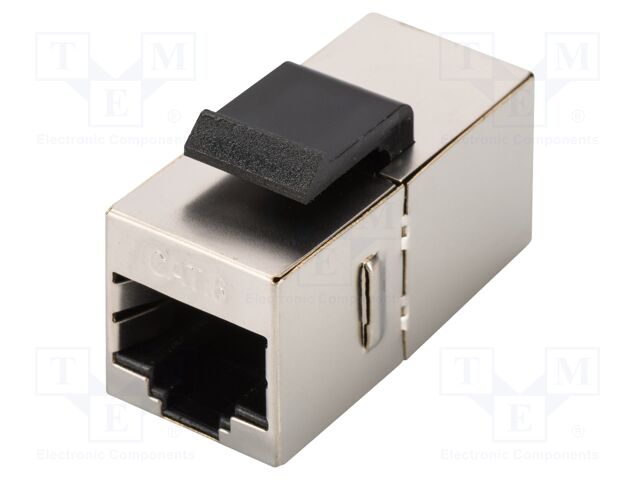 RJ 45 coupler; Keystone; silver; Cat: 6; RJ45 socket,both sides