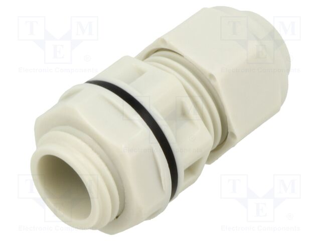 Cable gland; PG7; IP66; plastic; grey; UNION; with locknut