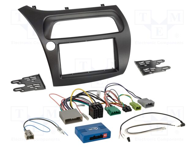 Adapter for control from steering wheel; Honda; DIN,ISO; black