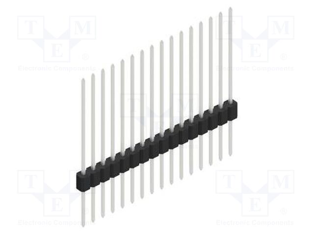 Connector: pin strips; pin header; male; PIN: 16; 1.27mm; THT; 1x16