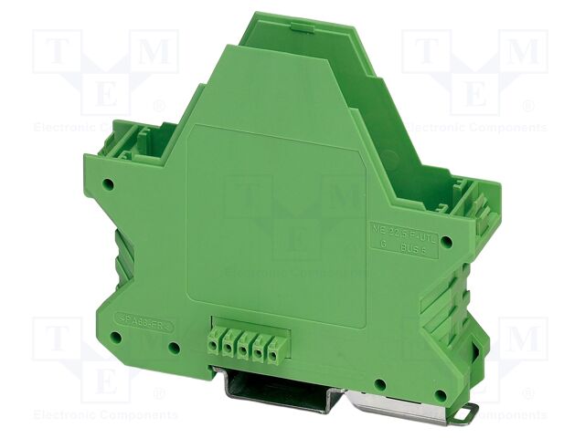 Enclosure base; with terminals; green; UL94V-0; ME 22,5; X: 84.8mm
