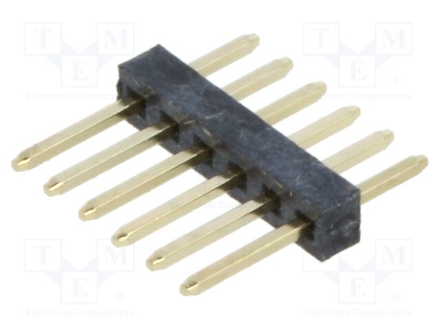 Pin header; pin strips; male; PIN: 6; straight; 1mm; THT; 1x6; L3mm