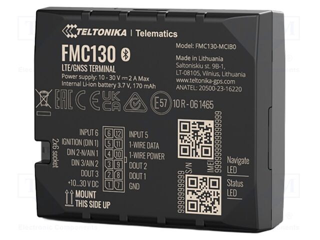 Module: GPRS/GNSS; Bluetooth: 4.2,BLE; accelerometer; 128MBFLASH